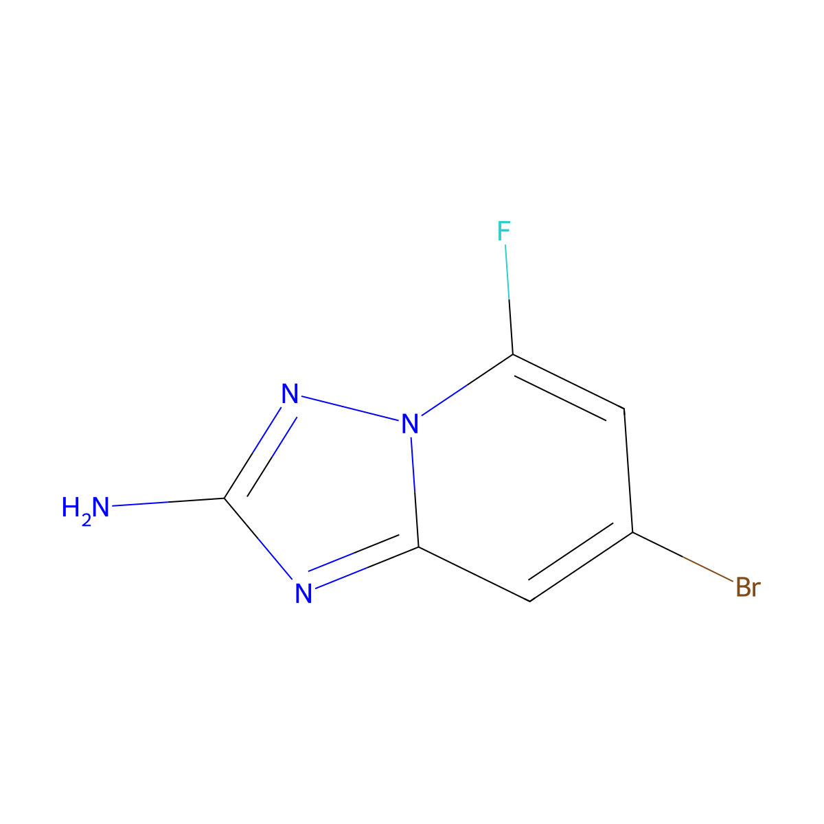 7-Bromo-5-fluoro-[1,2,4]triazolo[1,5-A]pyridin-2-amine molecular structure, CAS 1398504-18-1