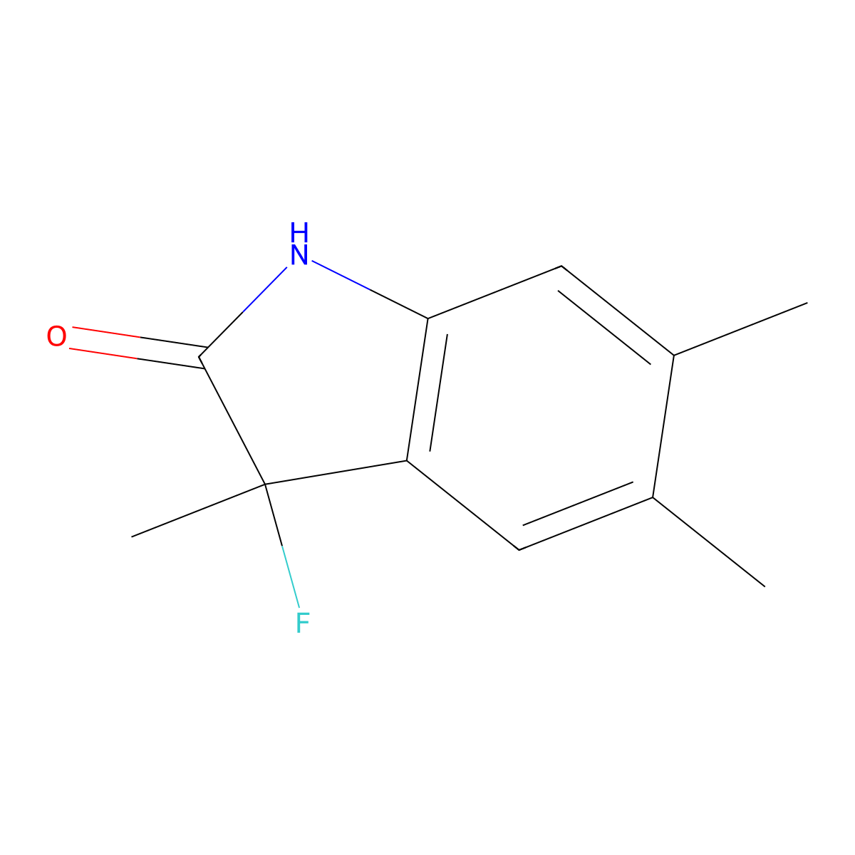 3-Fluoro-3,5,6-trimethylindolin-2-one molecular structure, CAS 1398504-26-1