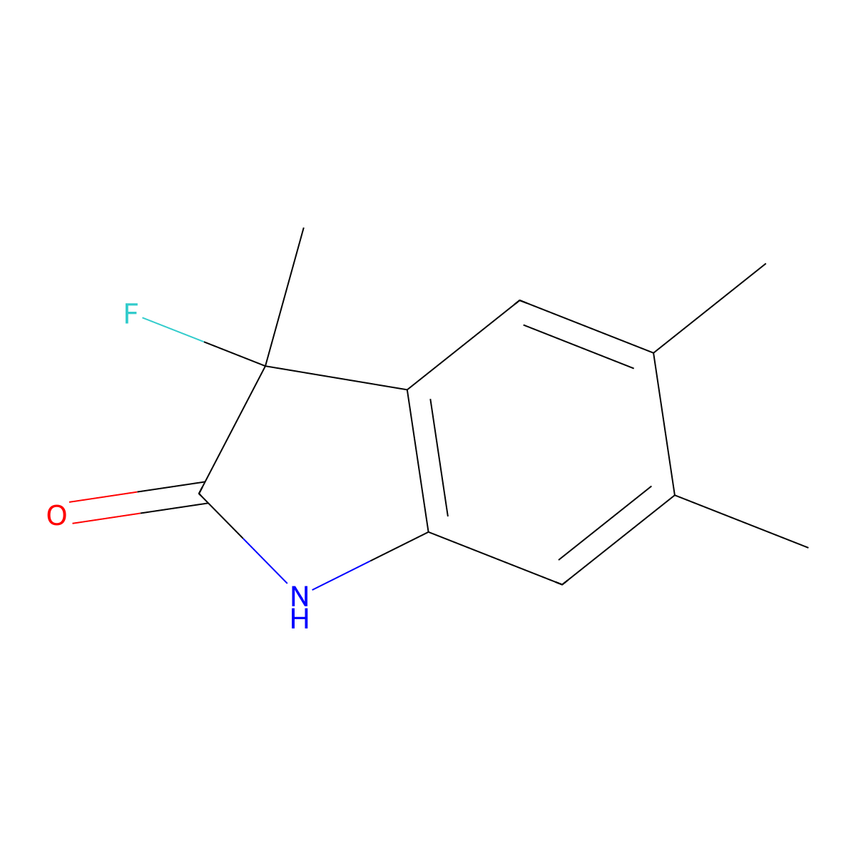 3-Fluoro-3,5,6-trimethylindolin-2-one molecular structure, CAS 1398504-26-1
