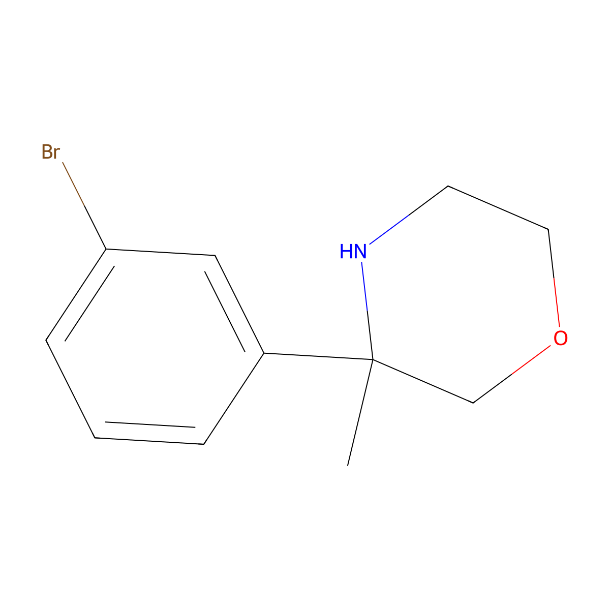 3-(3-Bromophenyl)-3-methylmorpholine molecular structure, CAS 1398504-27-2