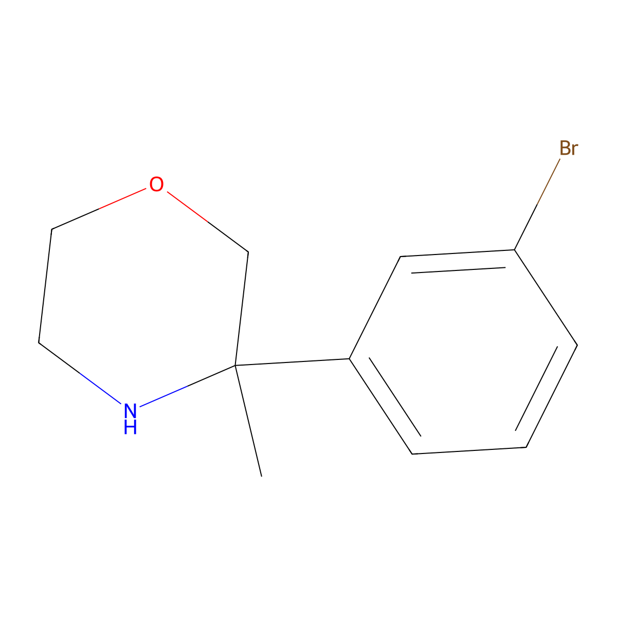3-(3-Bromophenyl)-3-methylmorpholine molecular structure, CAS 1398504-27-2