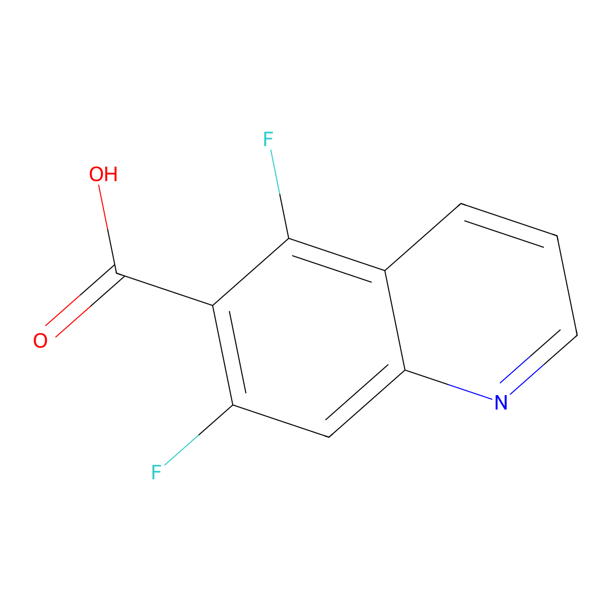 5,7-Difluoroquinoline-6-carboxylic acid molecular structure, CAS 1398504-28-3