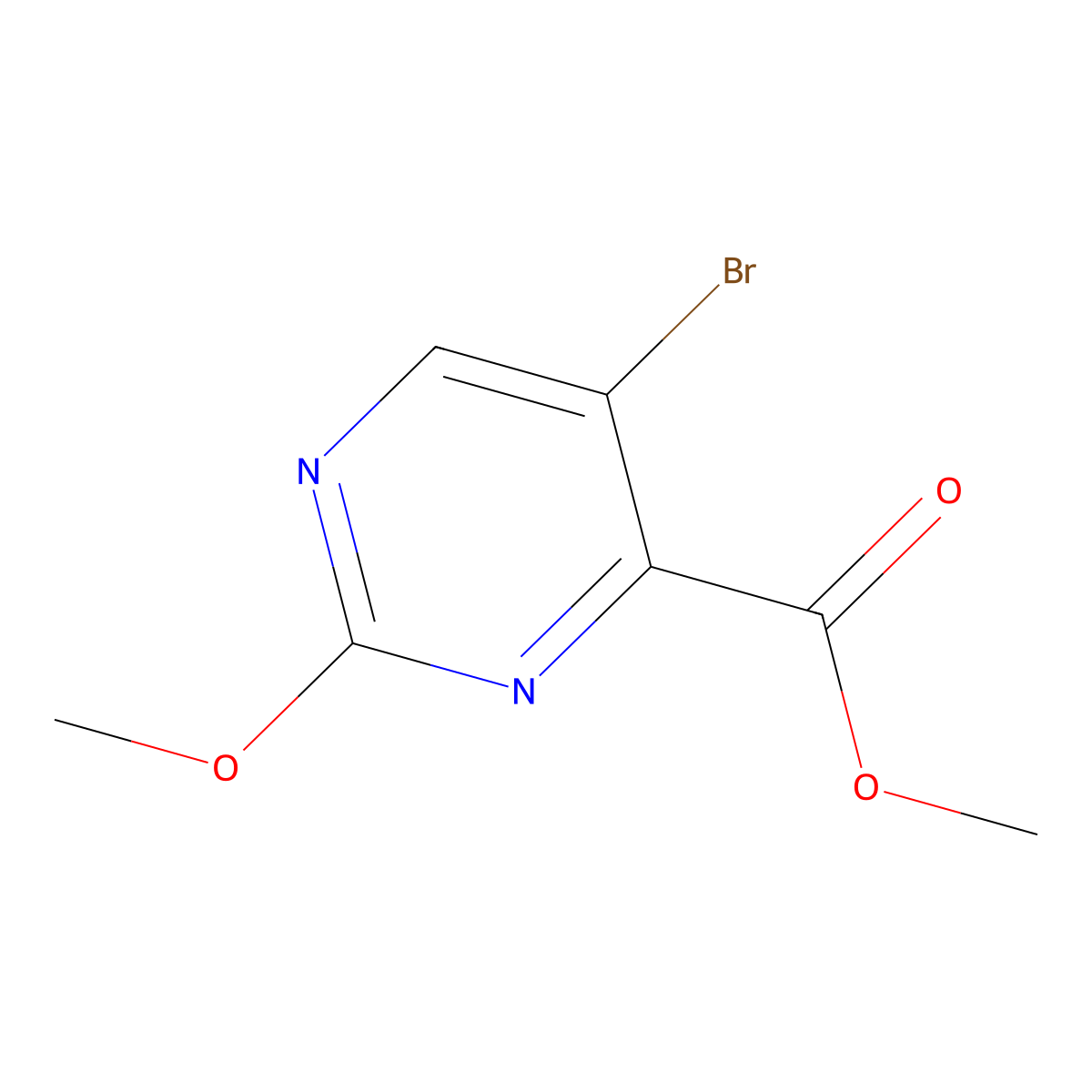 Methyl 5-bromo-2-methoxypyrimidine-4-carboxylate molecular structure, CAS 1398504-36-3