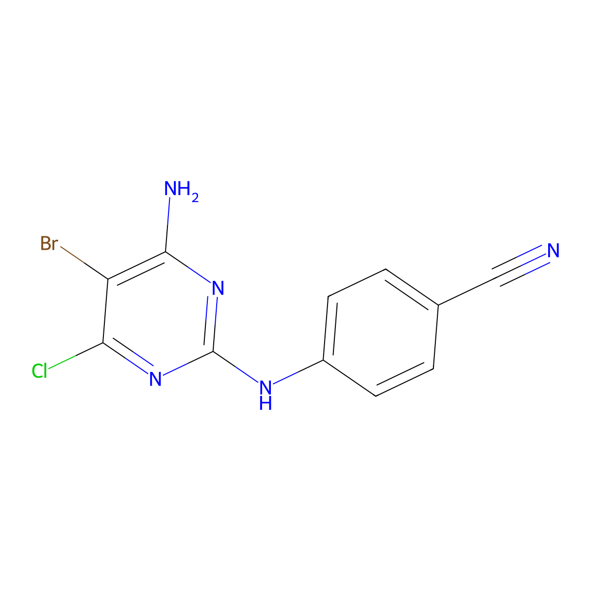 4-(4-Amino-5-bromo-6-chloropyrimidin-2-ylamino)benzonitrile molecular structure, CAS 1398507-09-9