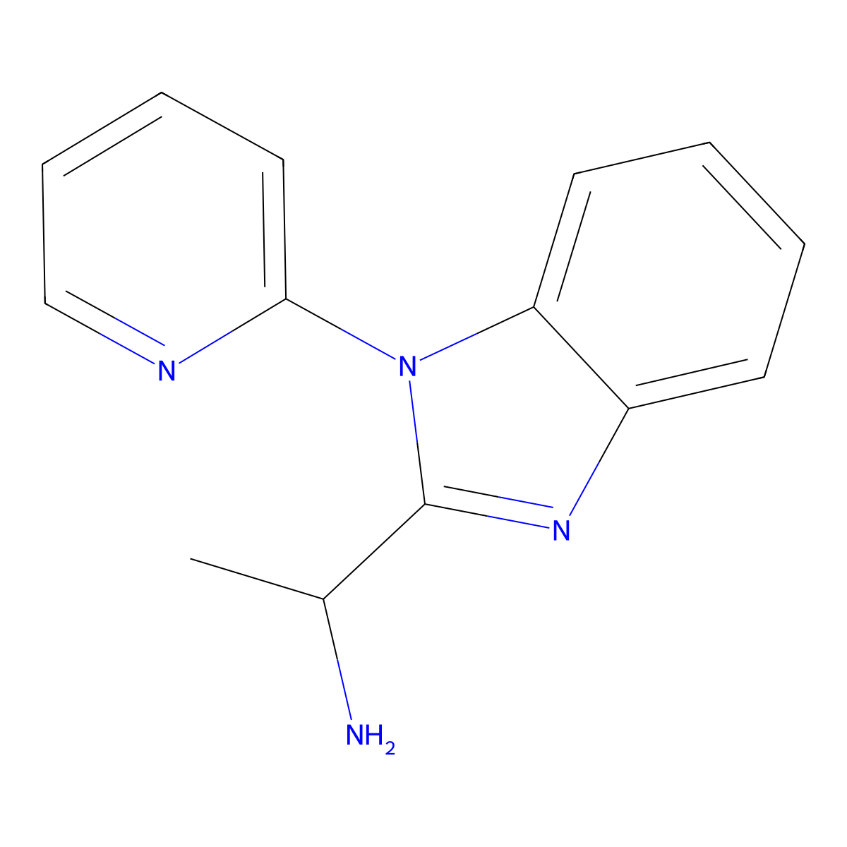 (R)-1-(1-(Pyridin-2-YL)-1H-benzo[D]imidazol-2-YL)ethanamine molecular structure, CAS 1398507-66-8