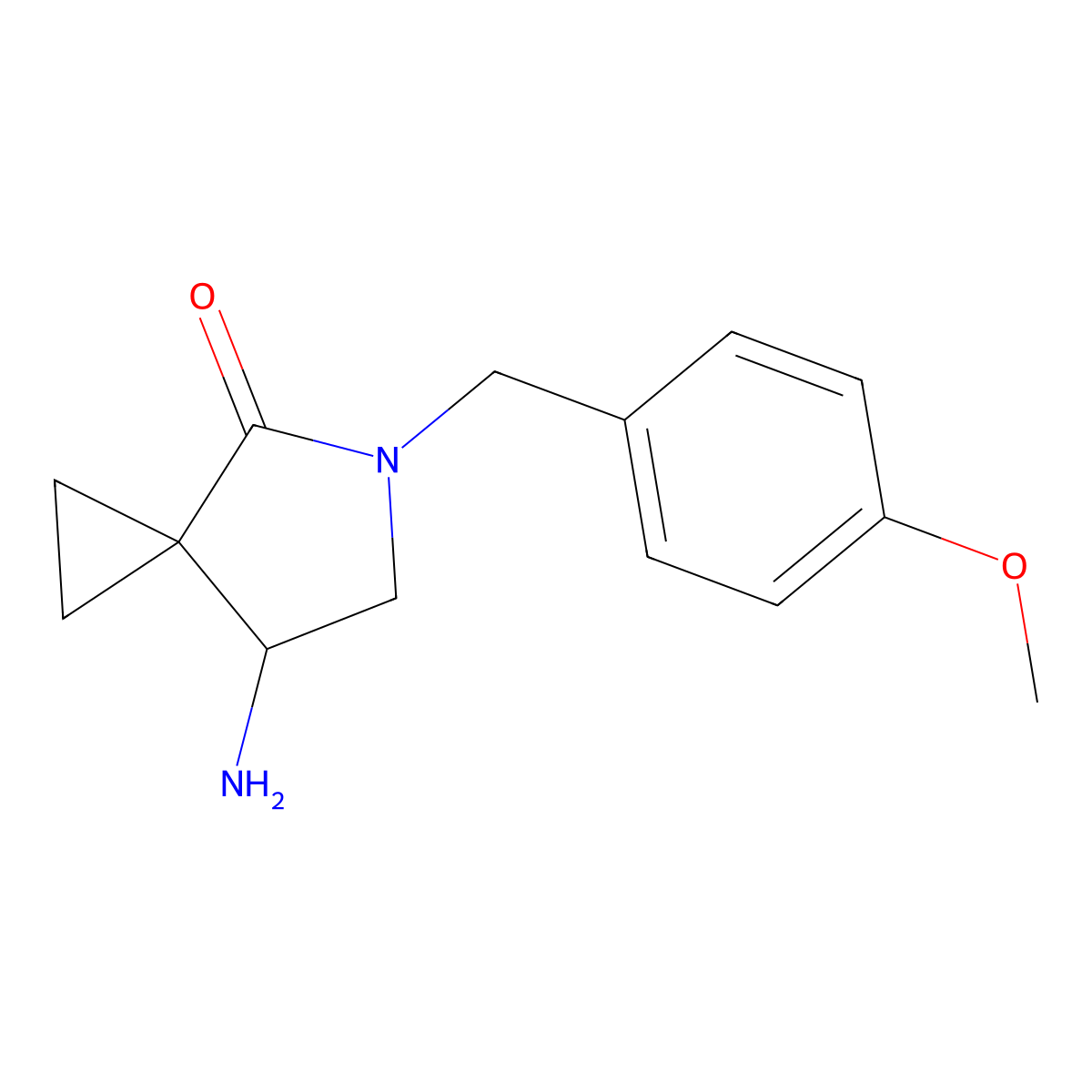 (S)-7-Amino-5-(4-methoxybenzyl)-5-azaspiro[2.4]heptan-4-one molecular structure, CAS 1398507-72-6