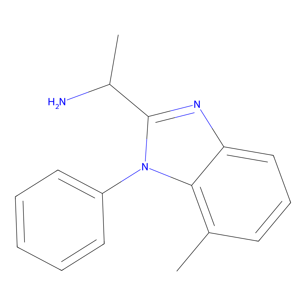 (R)-1-(7-Methyl-1-phenyl-1H-benzo[D]imidazol-2-YL)ethanamine molecular structure, CAS 1398507-82-8