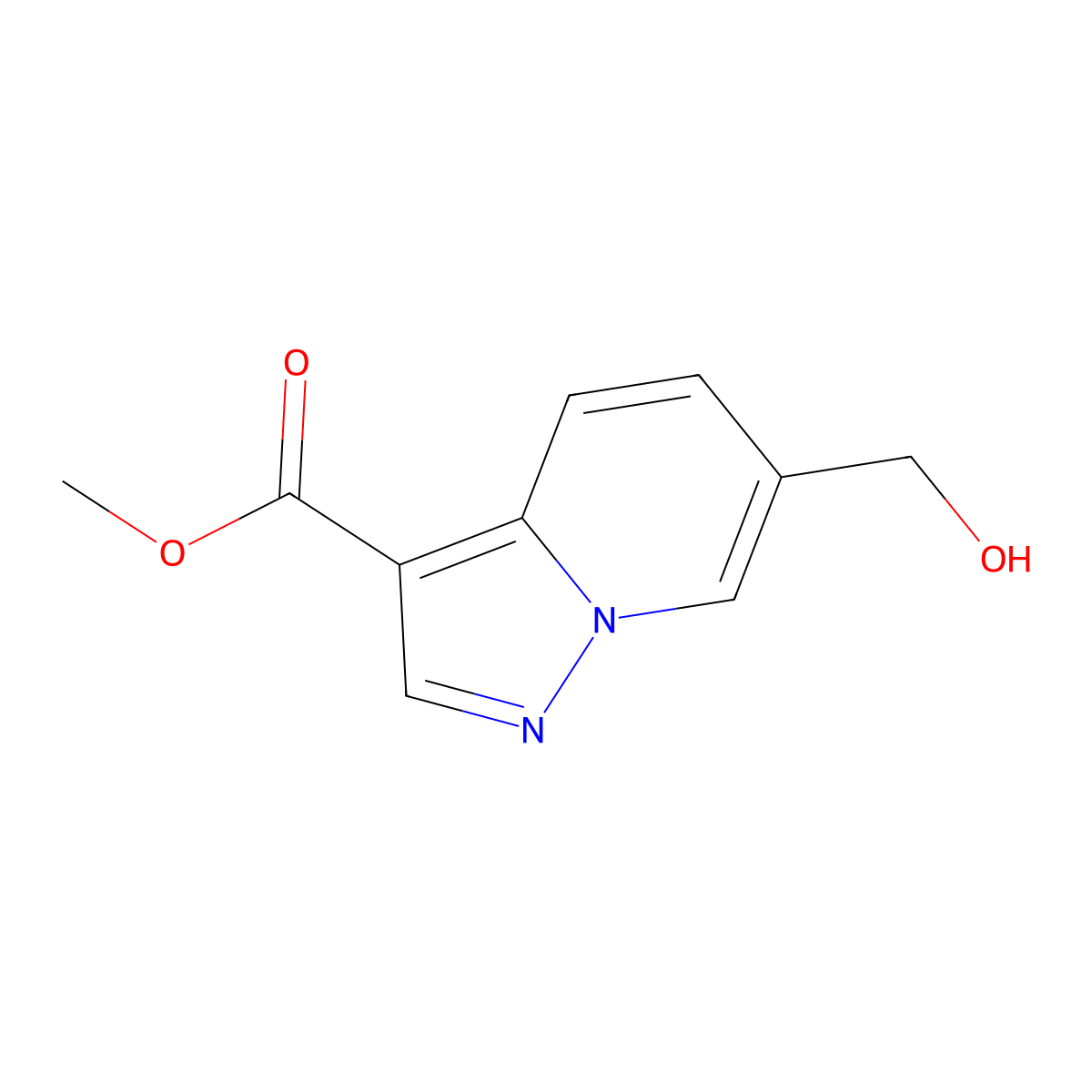 Methyl 6-(hydroxymethyl)pyrazolo[1,5-A]pyridine-3-carboxylate molecular structure, CAS 1398511-36-8