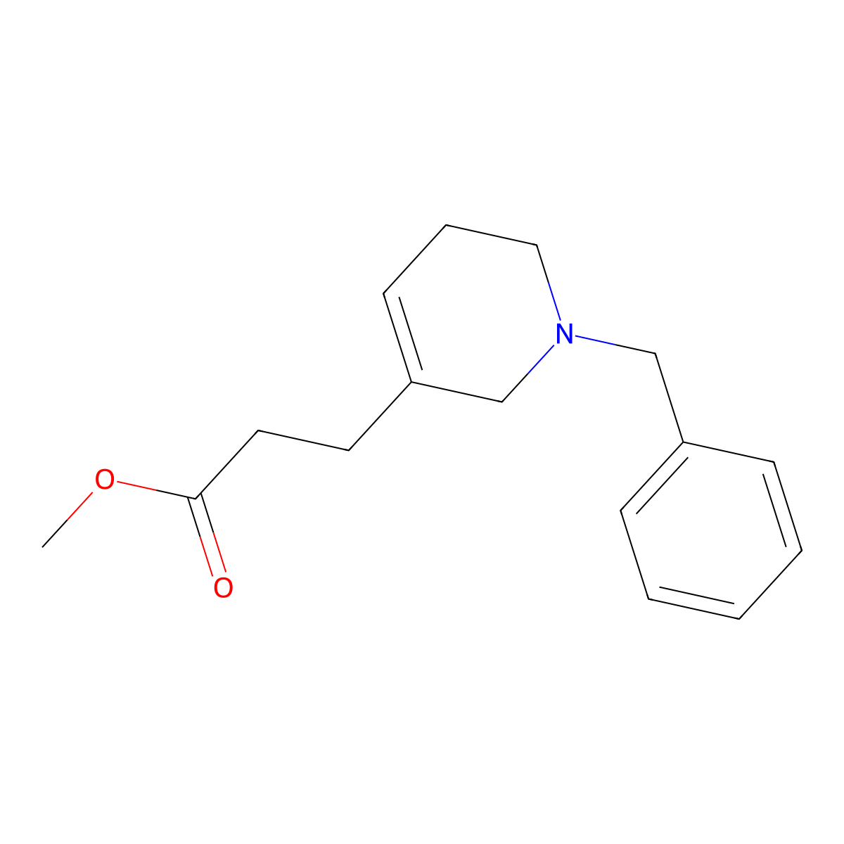 Methyl 3-(1-Benzyl-1,2,5,6-tetrahydro-3-pyridyl)propanoate molecular structure, CAS 1398534-58-1