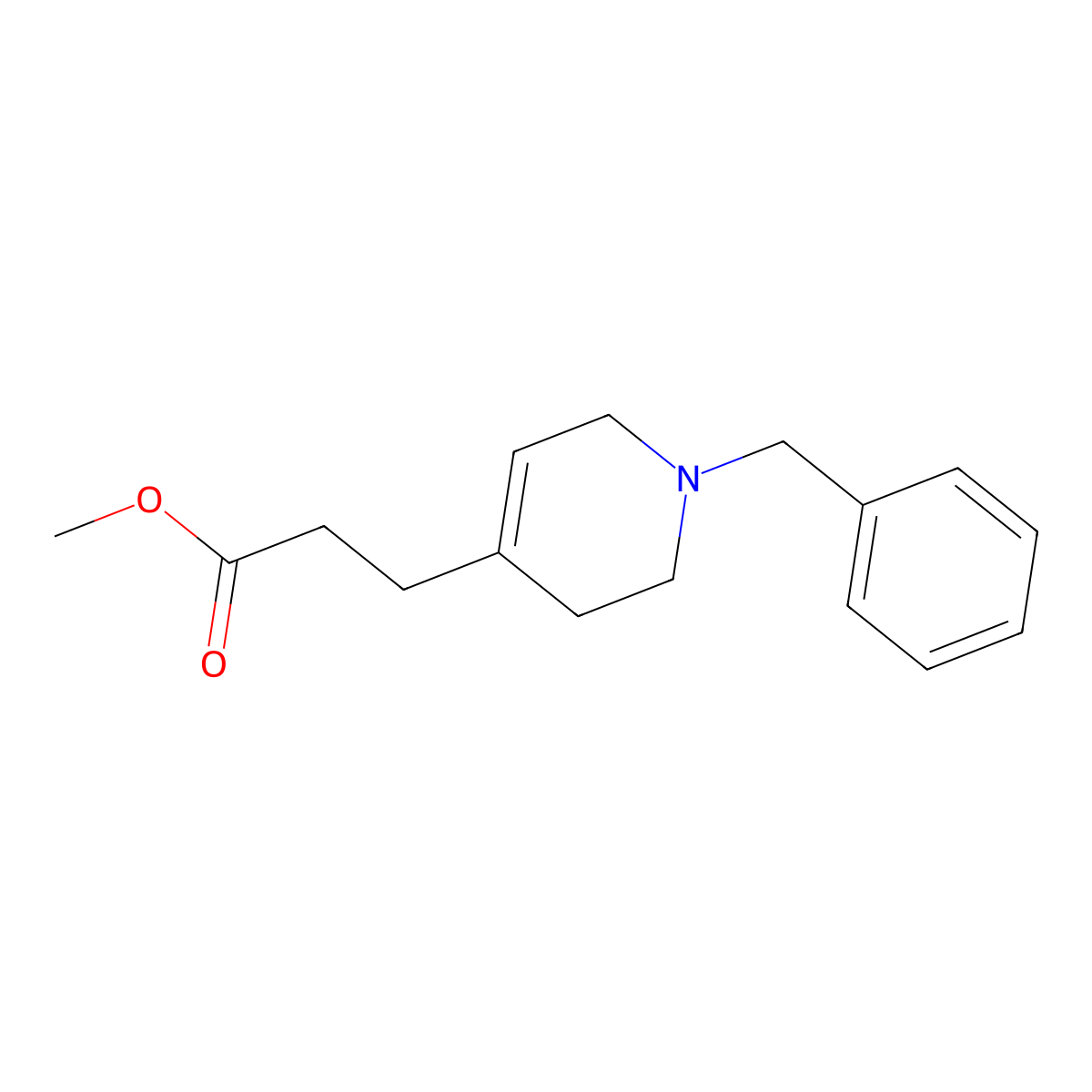 Methyl 3-(1-Benzyl-1,2,3,6-tetrahydro-4-pyridyl)propanoate molecular structure, CAS 1398534-62-7