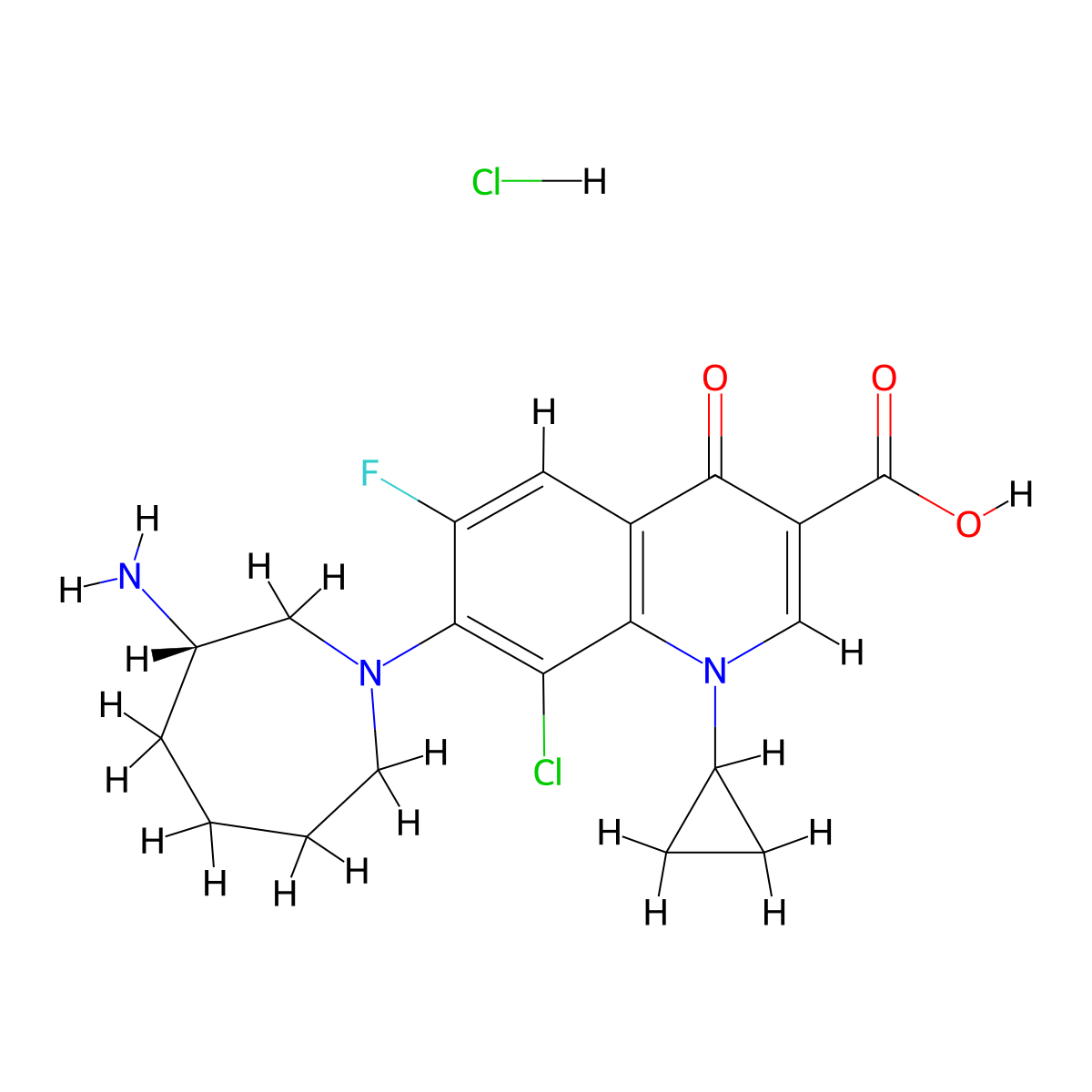 S-Besifloxacin Hydrochloride molecular structure, CAS 1398566-42-1