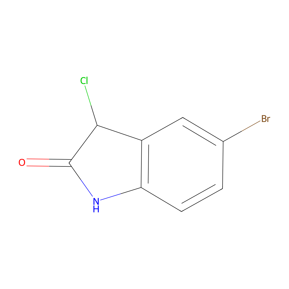 5-bromo-3-chloro-2,3-dihydro-1H-indol-2-one molecular structure, CAS 1398566-56-7