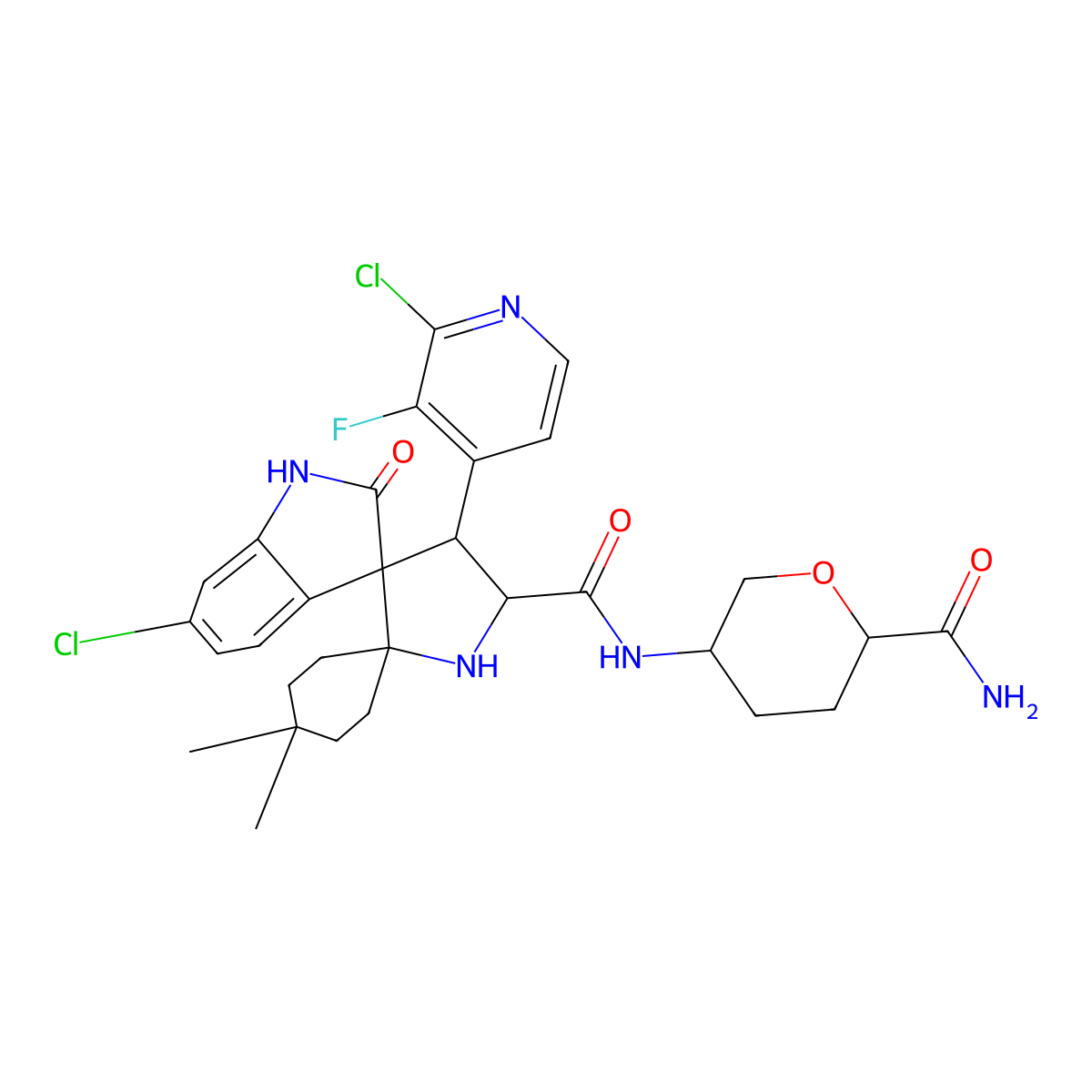 Milademetan molecular structure, CAS 1398568-47-2