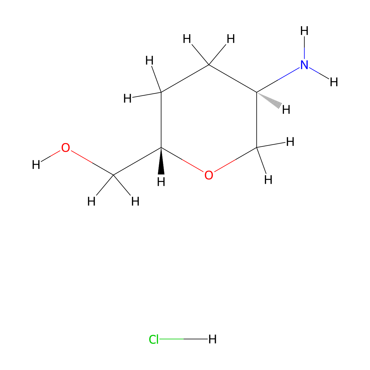 ((2S,5R)-5-Aminotetrahydro-2H-pyran-2-yl)methanol hydrochloride molecular structure, CAS 1398569-78-2