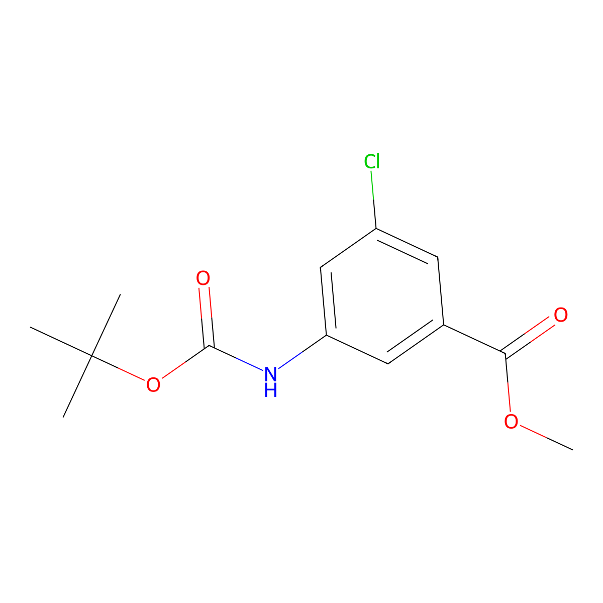 Methyl 3-{[(tert-butoxy)carbonyl]amino}-5-chlorobenzoate molecular structure, CAS 1398570-12-1
