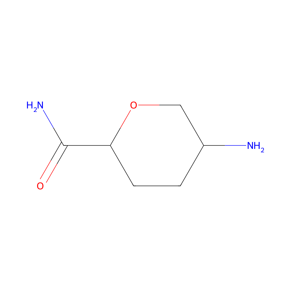 (2S,5R)-5-aminotetrahydro-2H-pyran-2-carboxamide molecular structure, CAS 1398570-45-0