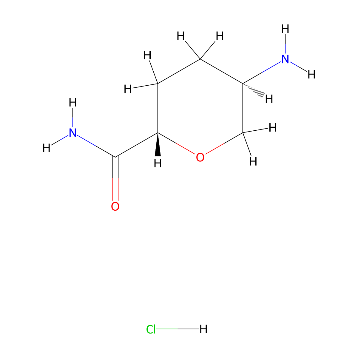 (2S,5R)-5-Aminotetrahydro-2H-pyran-2-carboxamide hydrochloride molecular structure, CAS 1398571-73-7