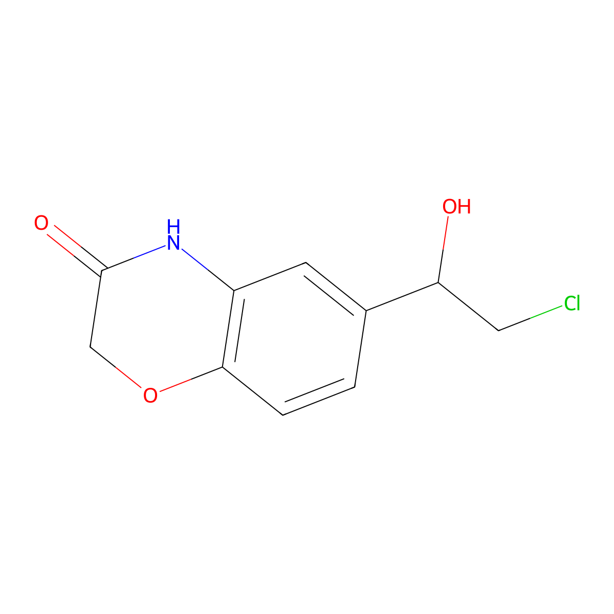 6-(2-chloro-1-hydroxyethyl)-3,4-dihydro-2H-1,4-benzoxazin-3-one molecular structure, CAS 1398659-85-2