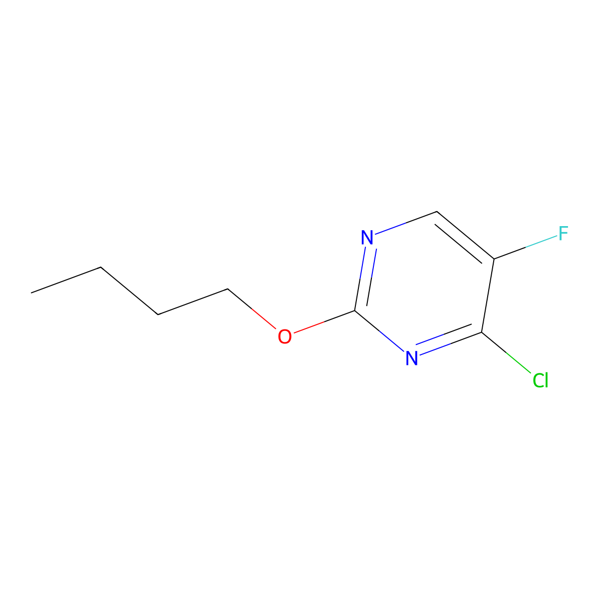 2-Butoxy-4-chloro-5-fluoropyrimidine molecular structure, CAS 1398663-06-3