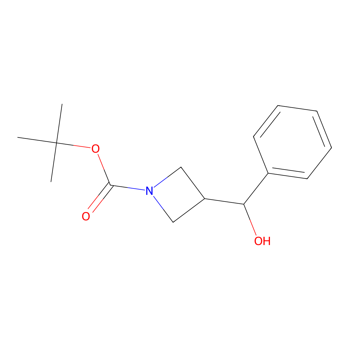 tert-Butyl 3-(hydroxy(phenyl)methyl)azetidine-1-carboxylate molecular structure, CAS 1398705-01-5