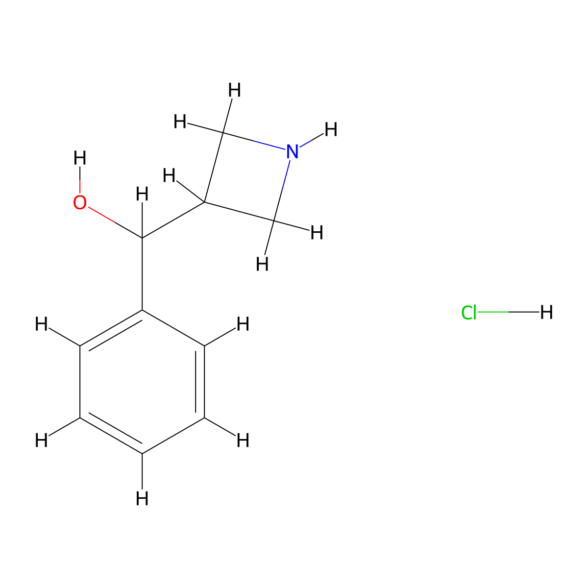 (Azetidin-3-yl)(phenyl)methanol hydrochloride molecular structure, CAS 1398705-10-6