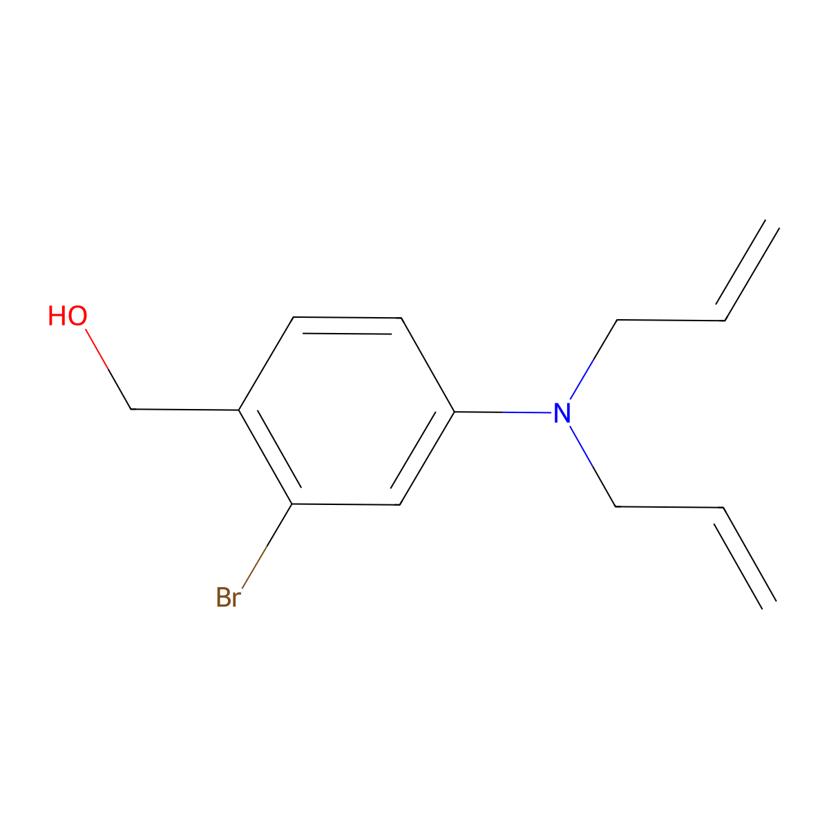 3-Bromo-N,N-diallyl-4-hydroxymethyl aniline molecular structure, CAS 1398756-54-1