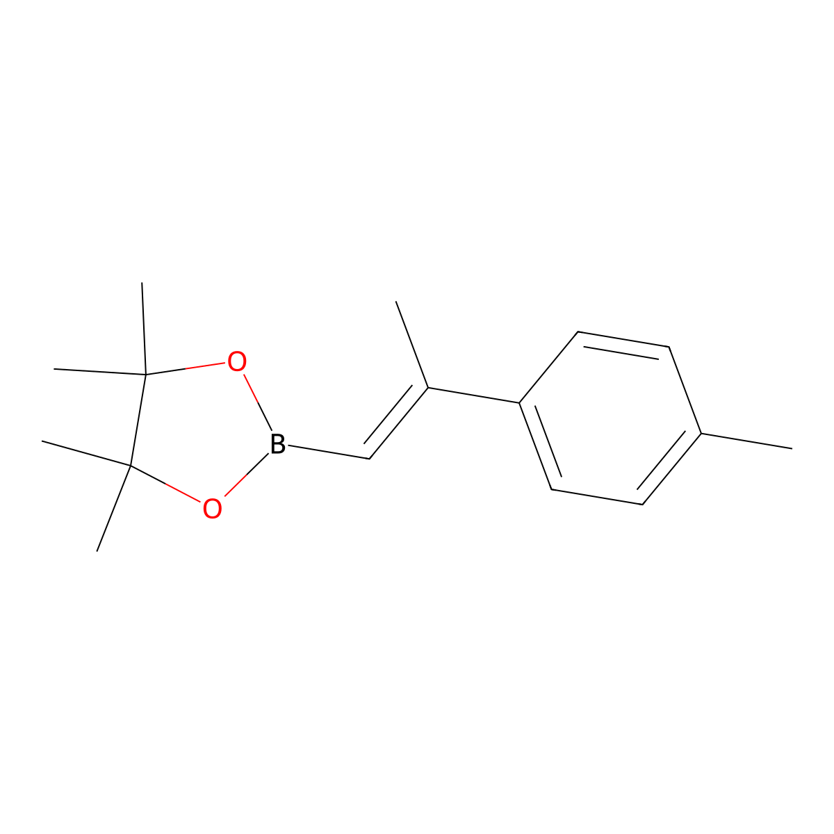 4,4,5,5-tetramethyl-2-[(1E)-2-(4-methylphenyl)prop-1-en-1-yl]-1,3,2-dioxaborolane molecular structure, CAS 1398771-21-5