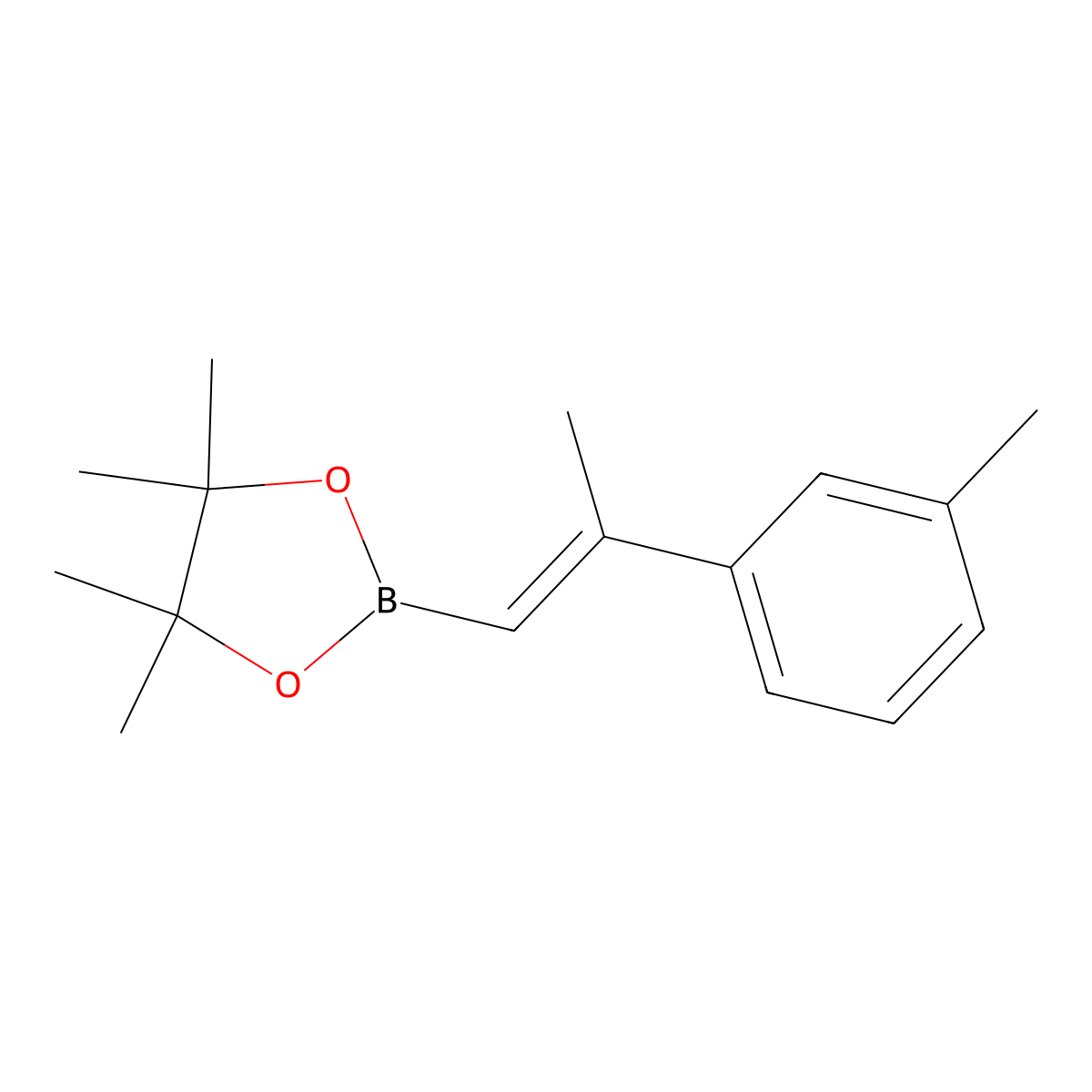4,4,5,5-tetramethyl-2-[(1E)-2-(3-methylphenyl)prop-1-en-1-yl]-1,3,2-dioxaborolane molecular structure, CAS 1398771-23-7