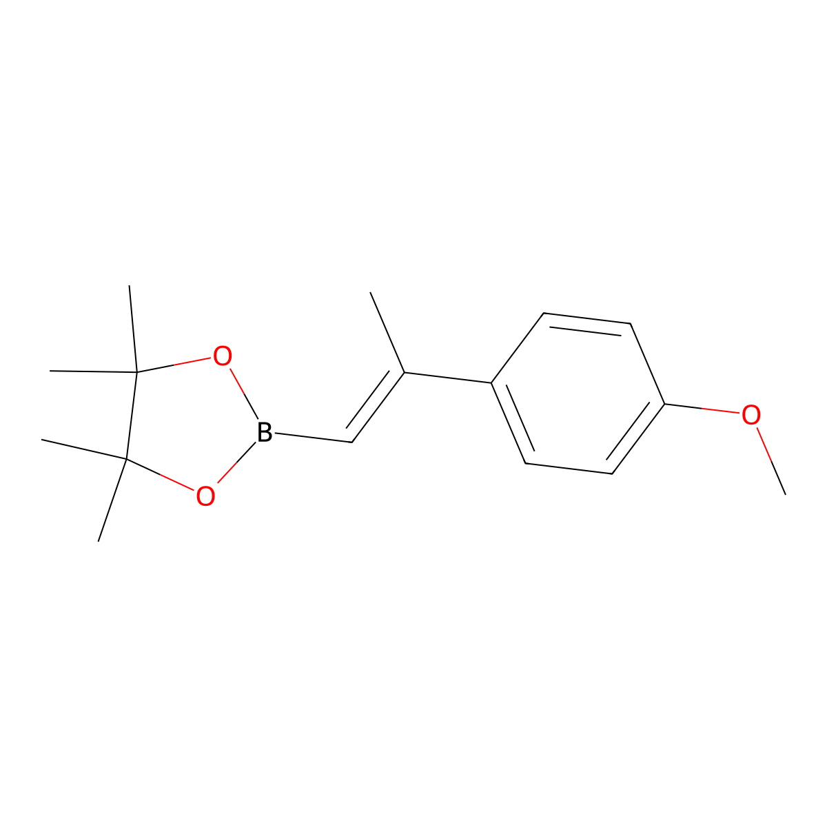 2-[2-(4-Methoxyphenyl)prop-1-en-1-yl]-4,4,5,5-tetramethyl-1,3,2-dioxaborolane molecular structure, CAS 1398771-24-8