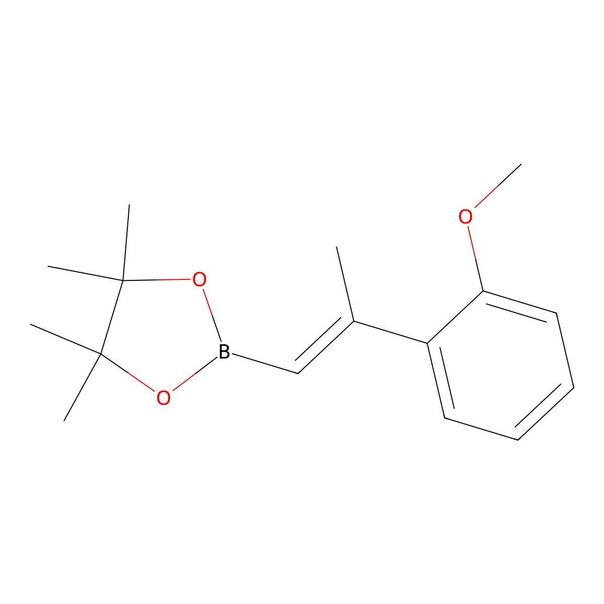 2-[(1E)-2-(2-methoxyphenyl)prop-1-en-1-yl]-4,4,5,5-tetramethyl-1,3,2-dioxaborolane molecular structure, CAS 1398771-25-9