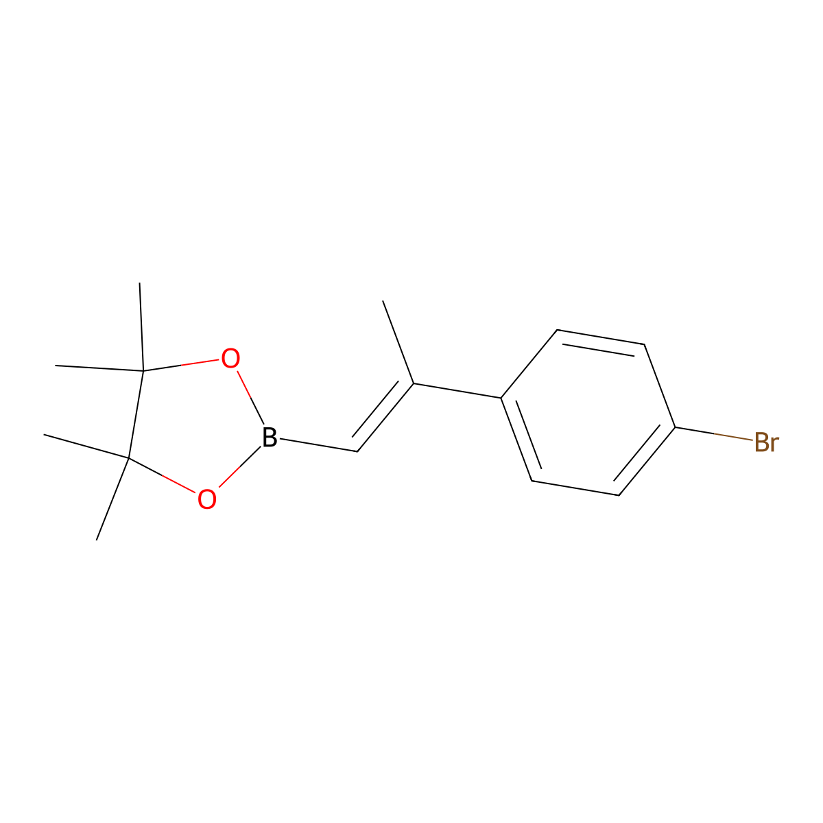 2-[(1E)-2-(4-bromophenyl)prop-1-en-1-yl]-4,4,5,5-tetramethyl-1,3,2-dioxaborolane molecular structure, CAS 1398771-27-1