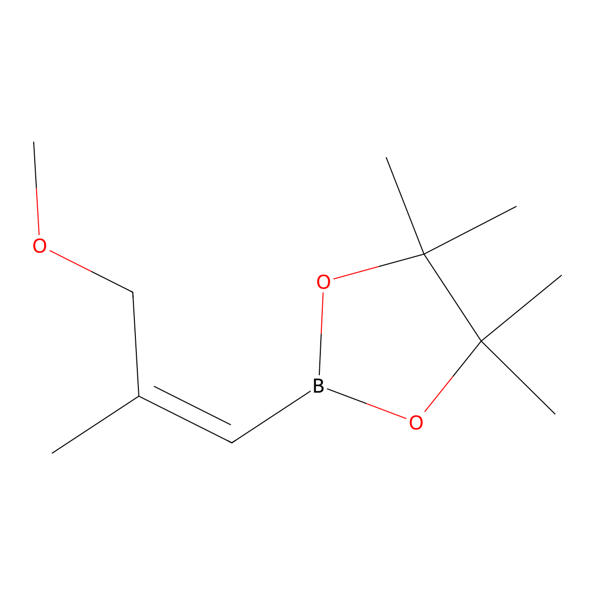 2-(3-Methoxy-2-methylprop-1-en-1-yl)-4,4,5,5-tetramethyl-1,3,2-dioxaborolane molecular structure, CAS 1398771-34-0