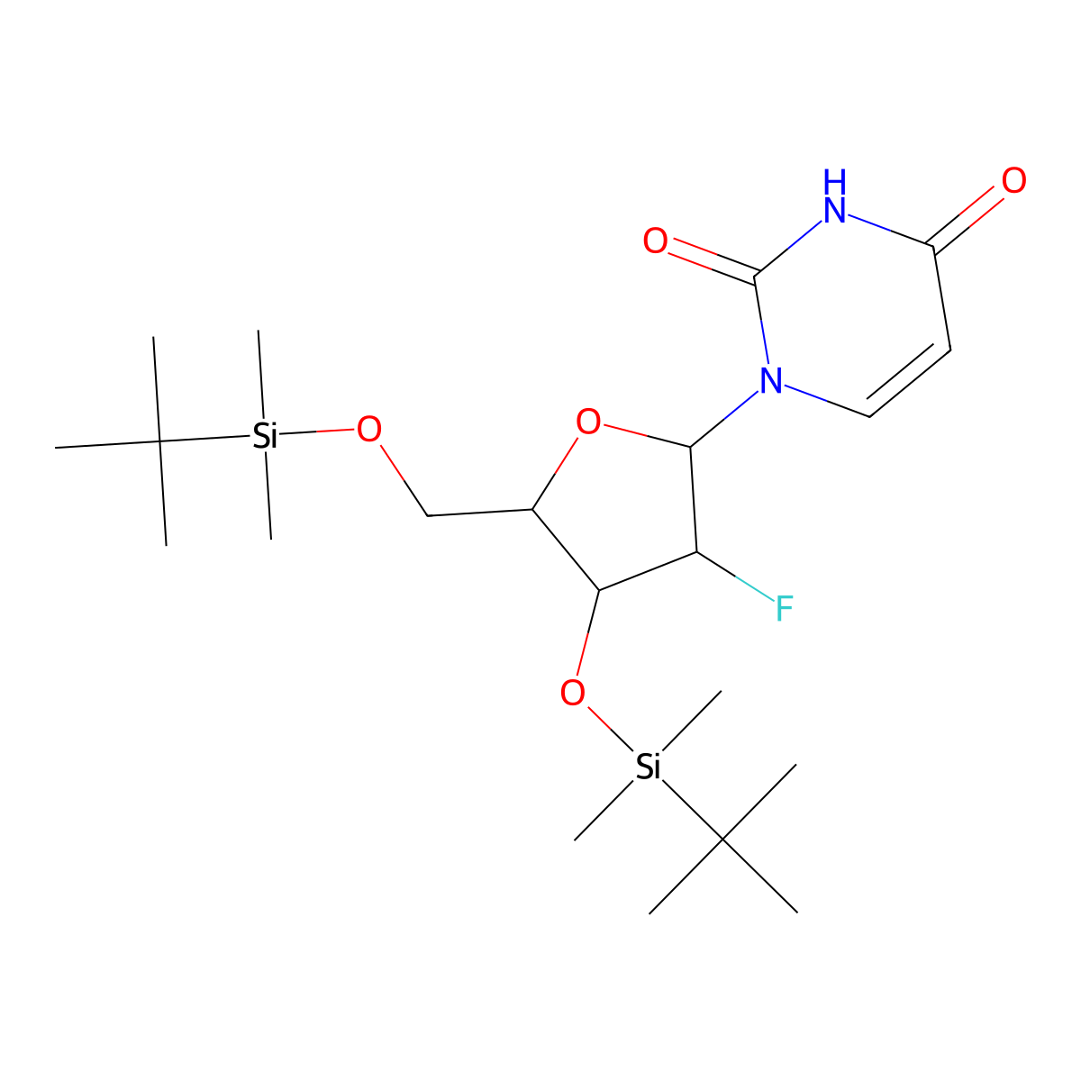 2'-Deoxy-2'-fluoro-3',5'-bis-O-TBDMS-uridine molecular structure, CAS 139878-36-7