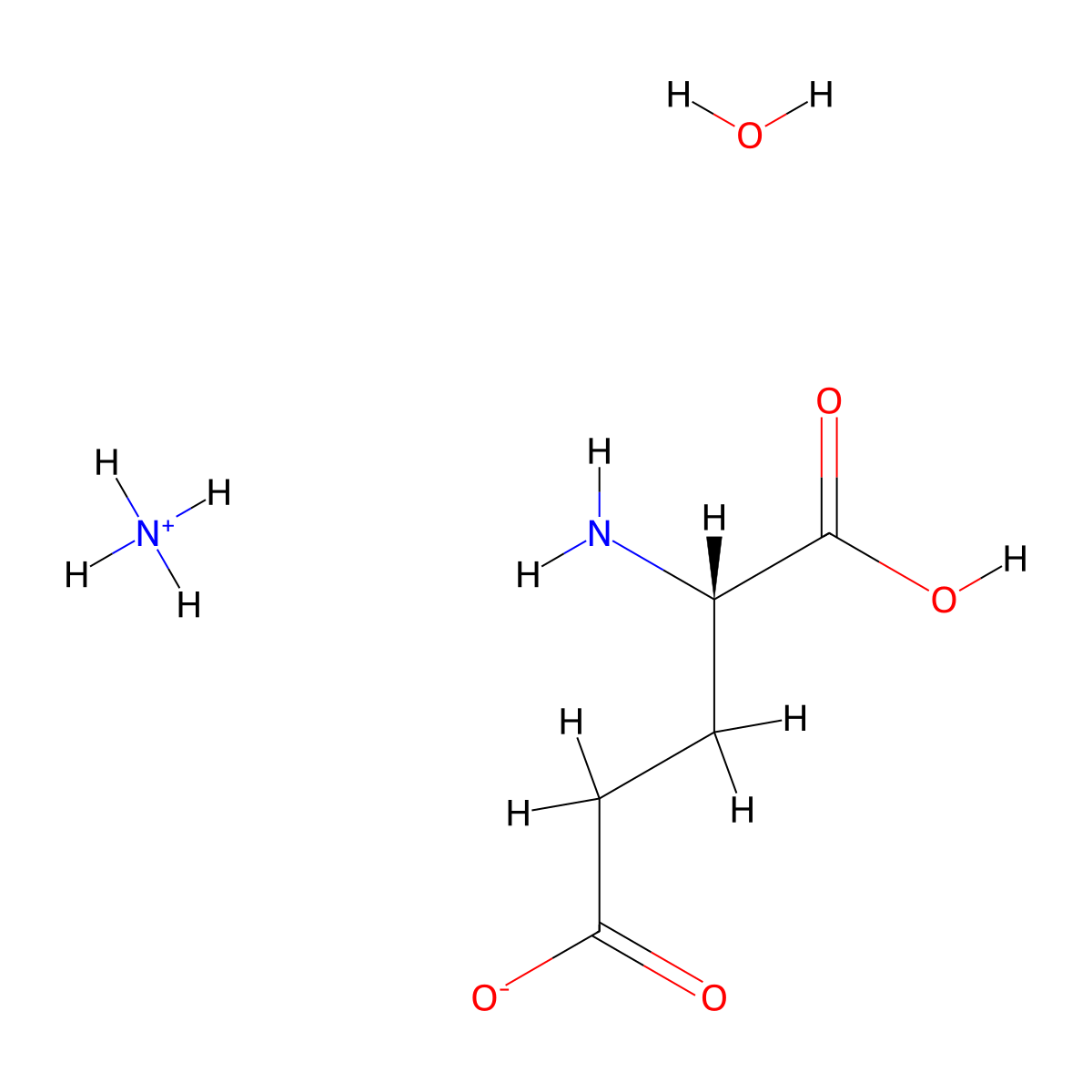Monoammonium glutamate monohydrate molecular structure, CAS 139883-82-2