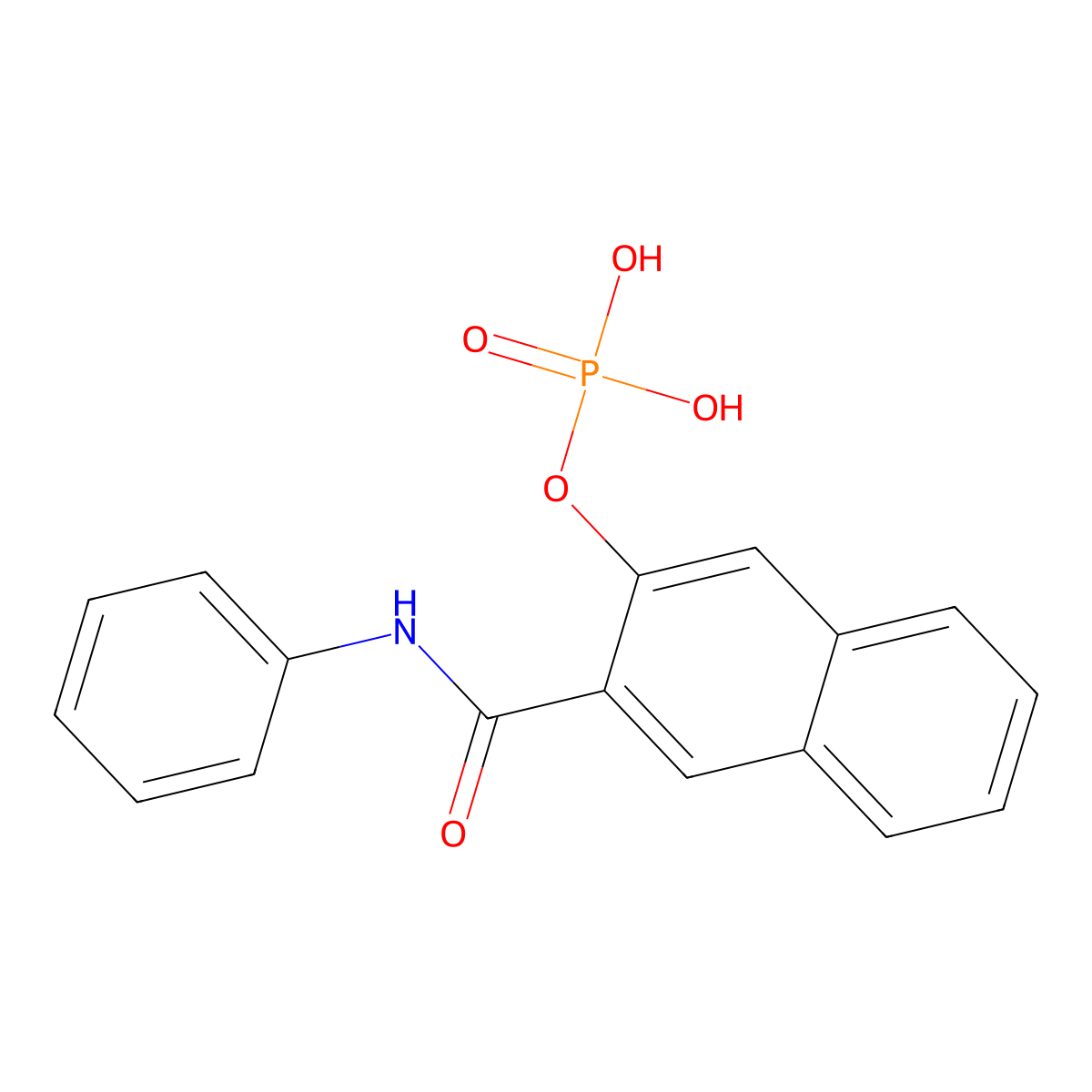 3-(Phenylcarbamoyl)naphthalen-2-yl dihydrogen phosphate molecular structure, CAS 13989-98-5