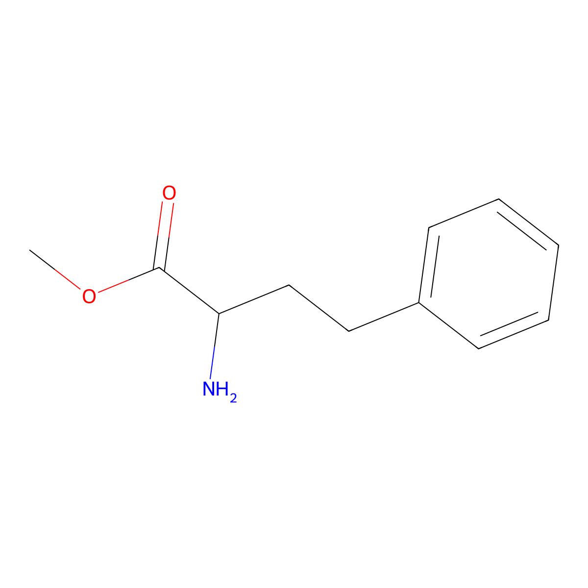 methyl (2R)-2-amino-4-phenylbutanoate molecular structure, CAS 139891-43-3