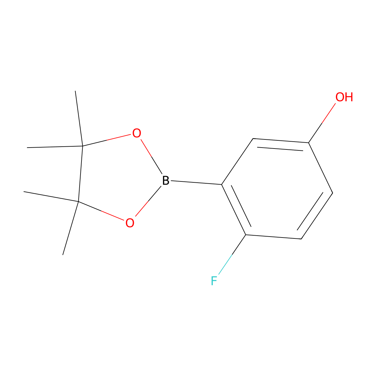 4-Fluoro-3-(4,4,5,5-tetramethyl-1,3,2-dioxaborolan-2-YL)phenol molecular structure, CAS 1398923-95-9