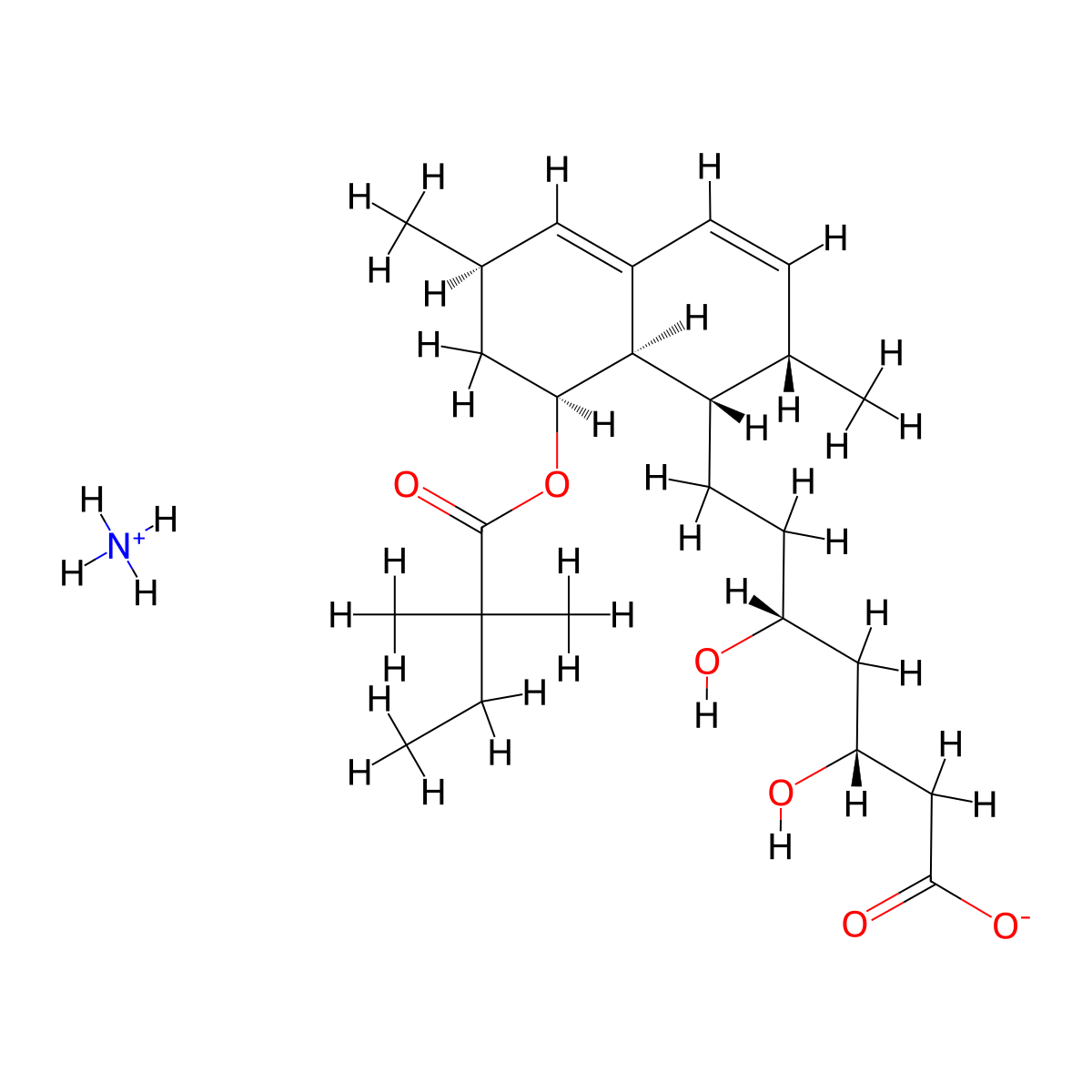 simvastatin ammonium salt molecular structure, CAS 139893-43-9