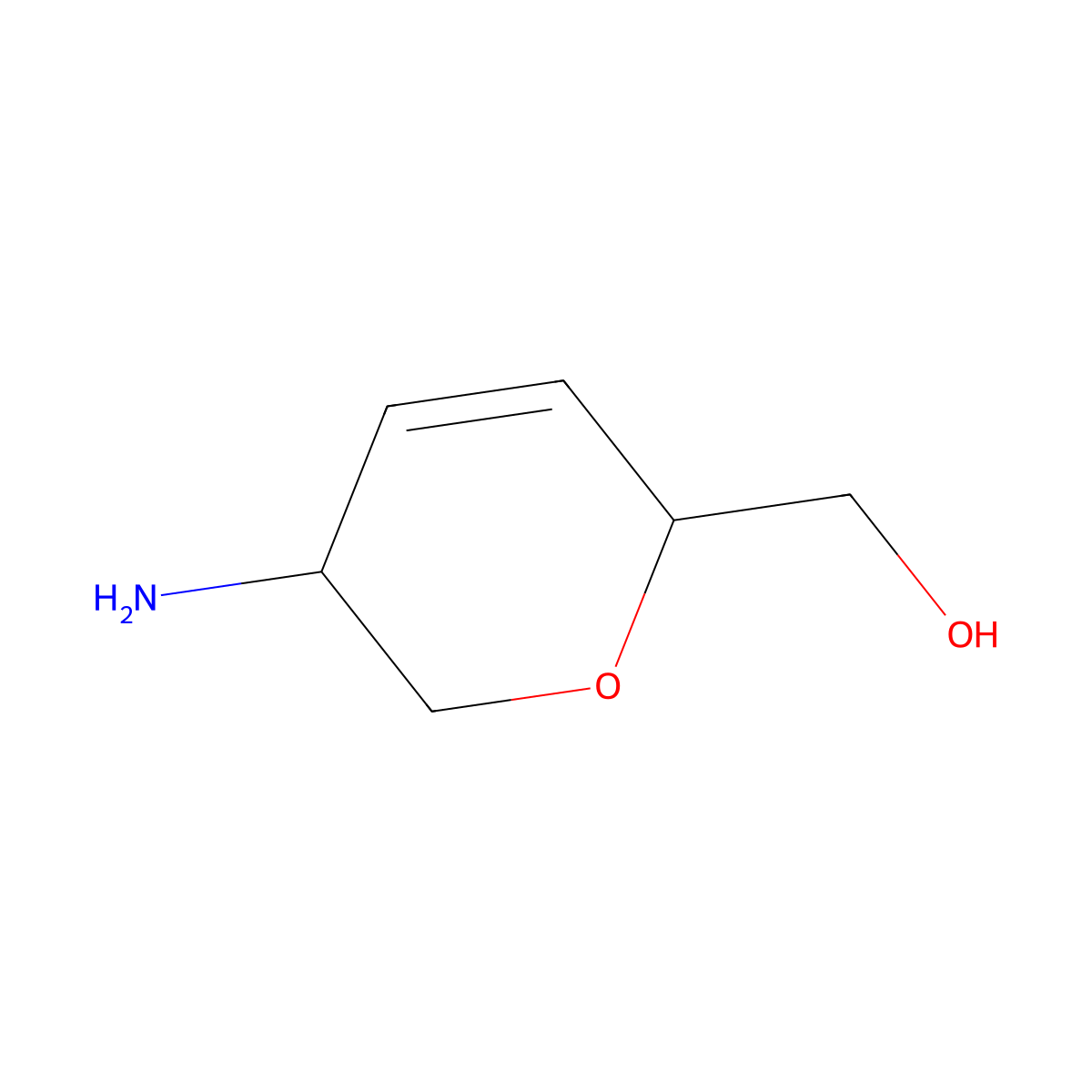 ((2S,5R)-5-Amino-5,6-dihydro-2H-pyran-2-yl)methanol molecular structure, CAS 1398938-31-2
