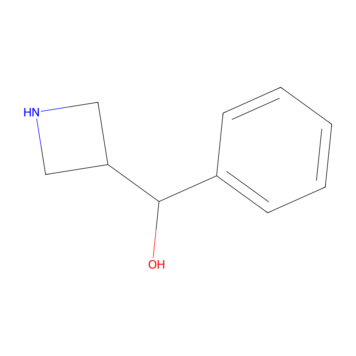 (Azetidin-3-yl)(phenyl)methanol molecular structure, CAS 1398938-87-8