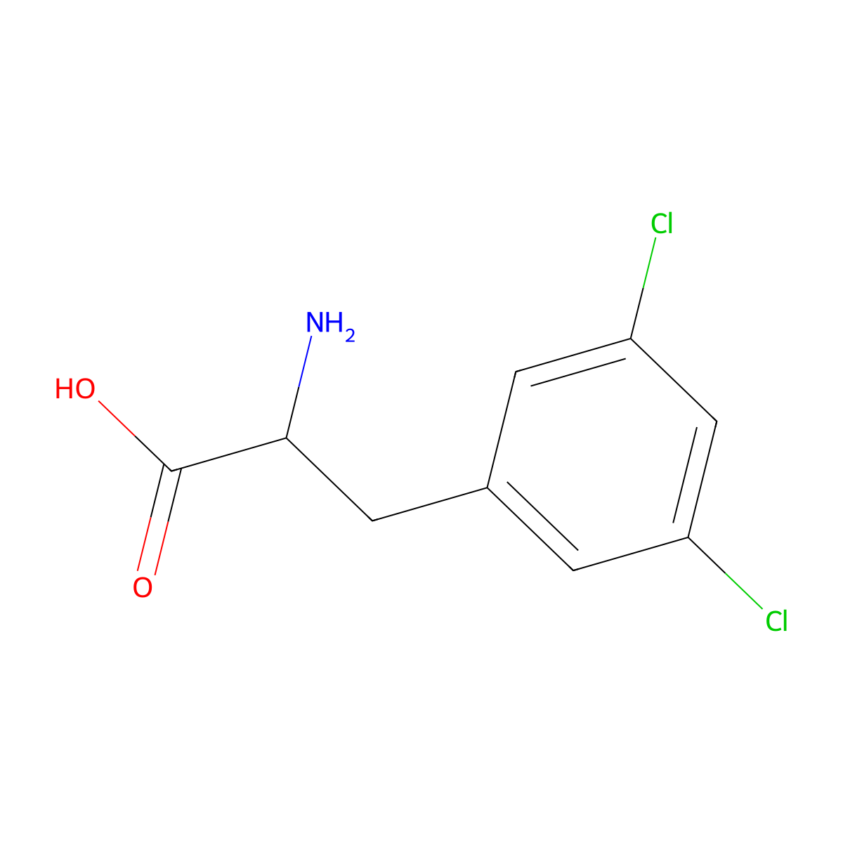 (S)-2-Amino-3-(3,5-dichlorophenyl)propanoic acid molecular structure, CAS 13990-04-0