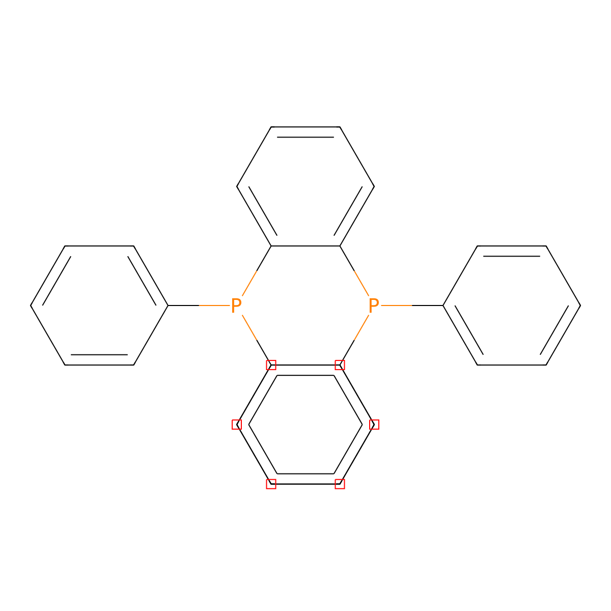 1,2-Bis(diphenylphosphino)benzene molecular structure, CAS 13991-08-7