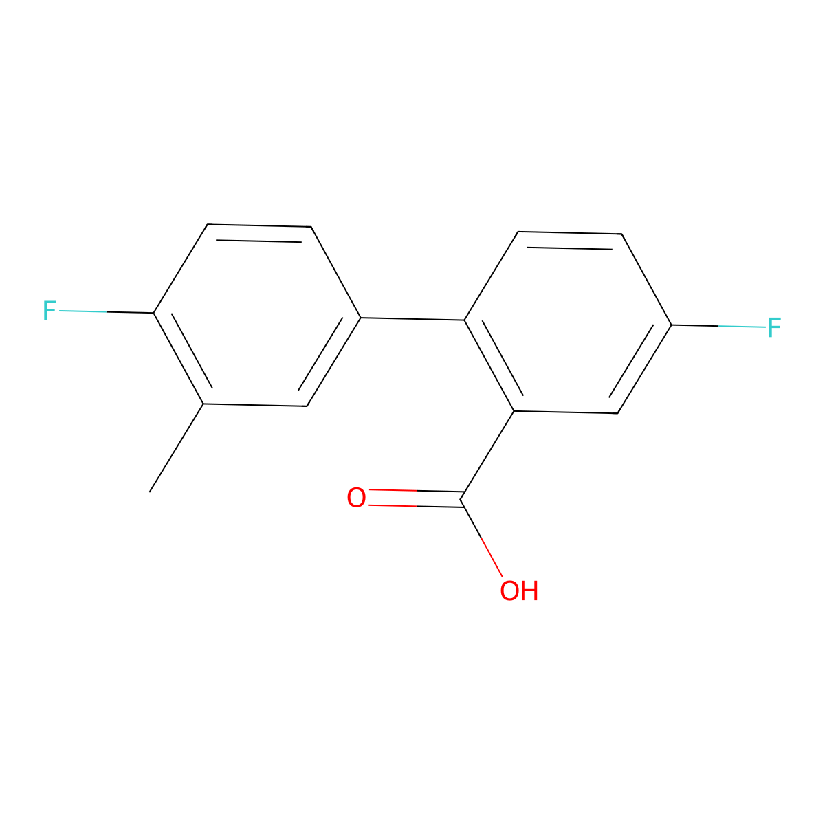5-Fluoro-2-(4-fluoro-3-methylphenyl)benzoic acid molecular structure, CAS 139911-15-2