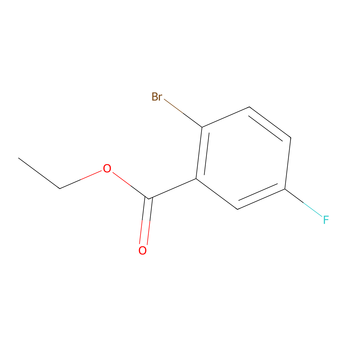 Benzoic acid, 2-bromo-5-fluoro-, ethyl ester molecular structure, CAS 139911-28-7