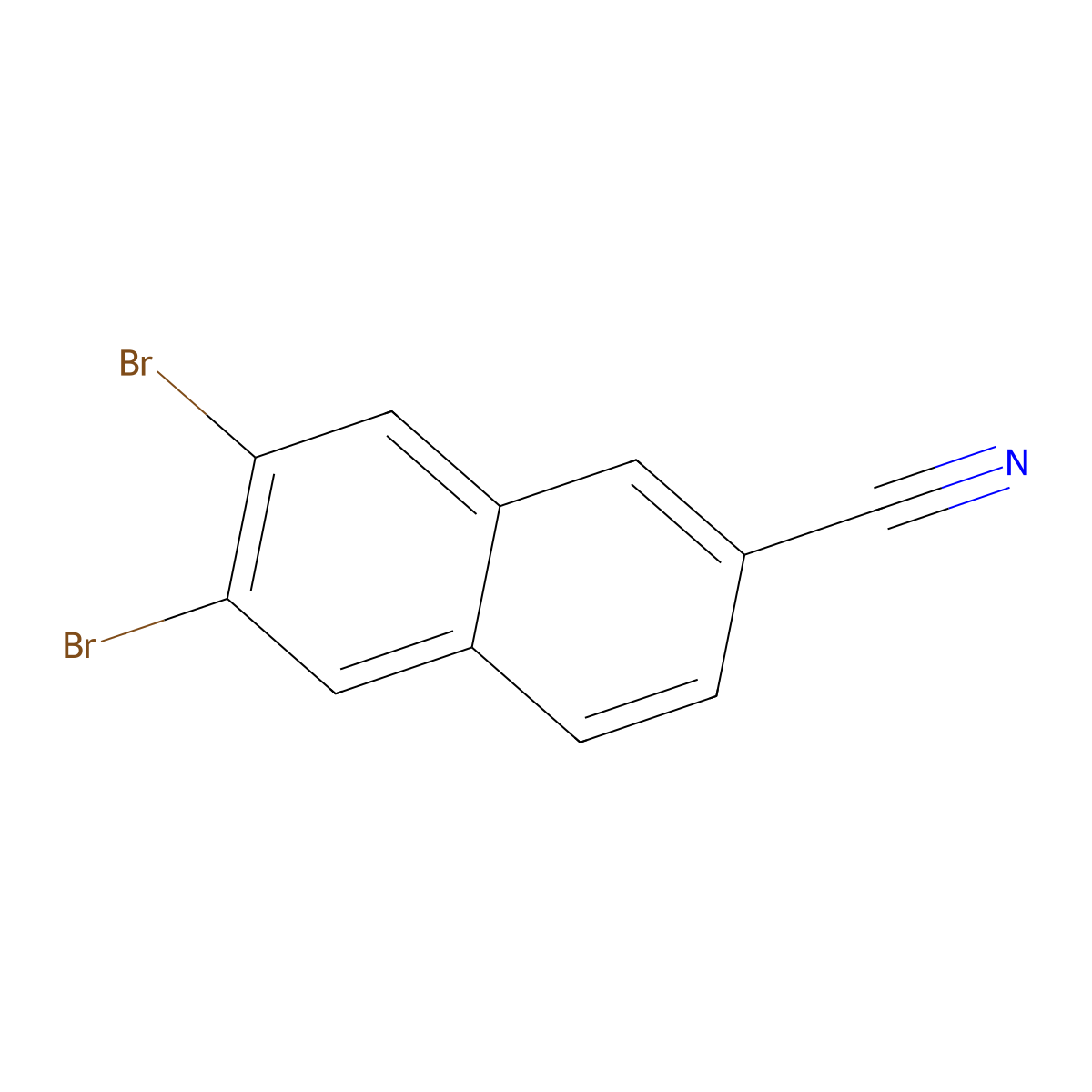 6,7-Dibromonaphthalene-2-carbonitrile molecular structure, CAS 139914-16-2
