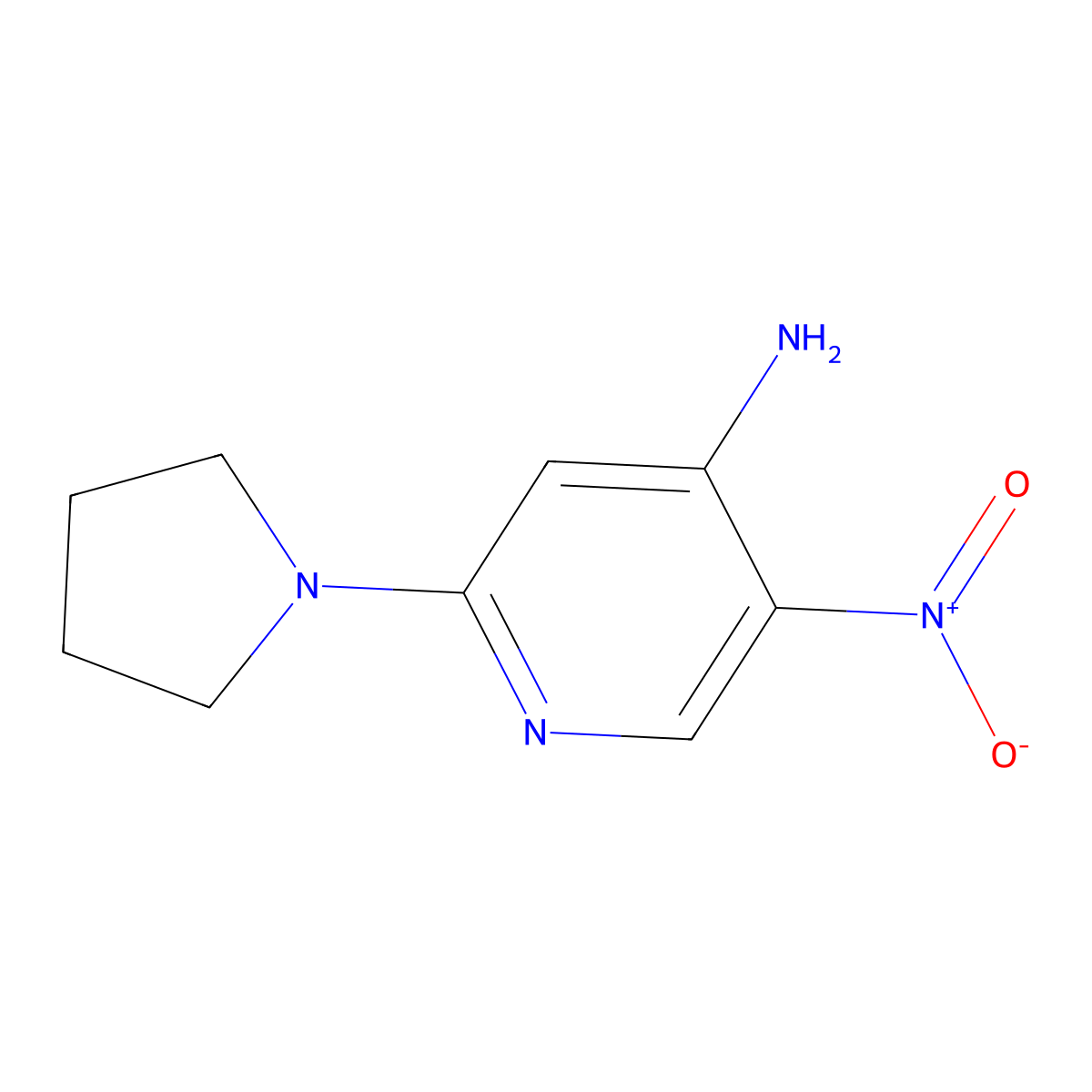 5-Nitro-2-(pyrrolidin-1-YL)pyridin-4-amine molecular structure, CAS 1399181-28-2