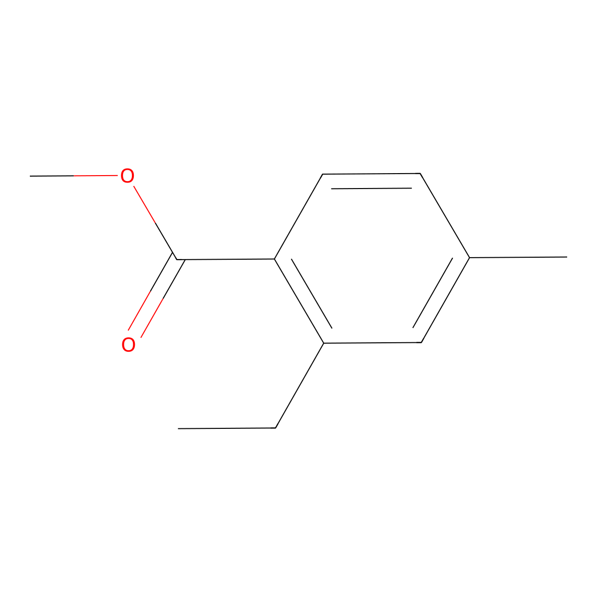 Methyl 2-ethyl-4-methylbenzoate molecular structure, CAS 1399181-55-5