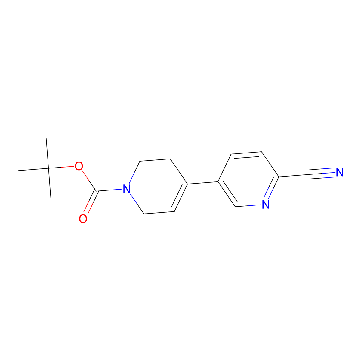 tert-Butyl 6-cyano-5',6'-dihydro-[3,4'-bipyridine]-1'(2'H)-carboxylate molecular structure, CAS 1399181-64-6