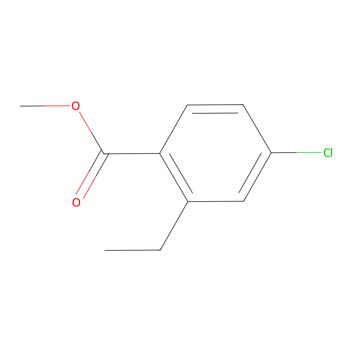 Methyl 4-chloro-2-ethylbenzoate molecular structure, CAS 1399182-06-9