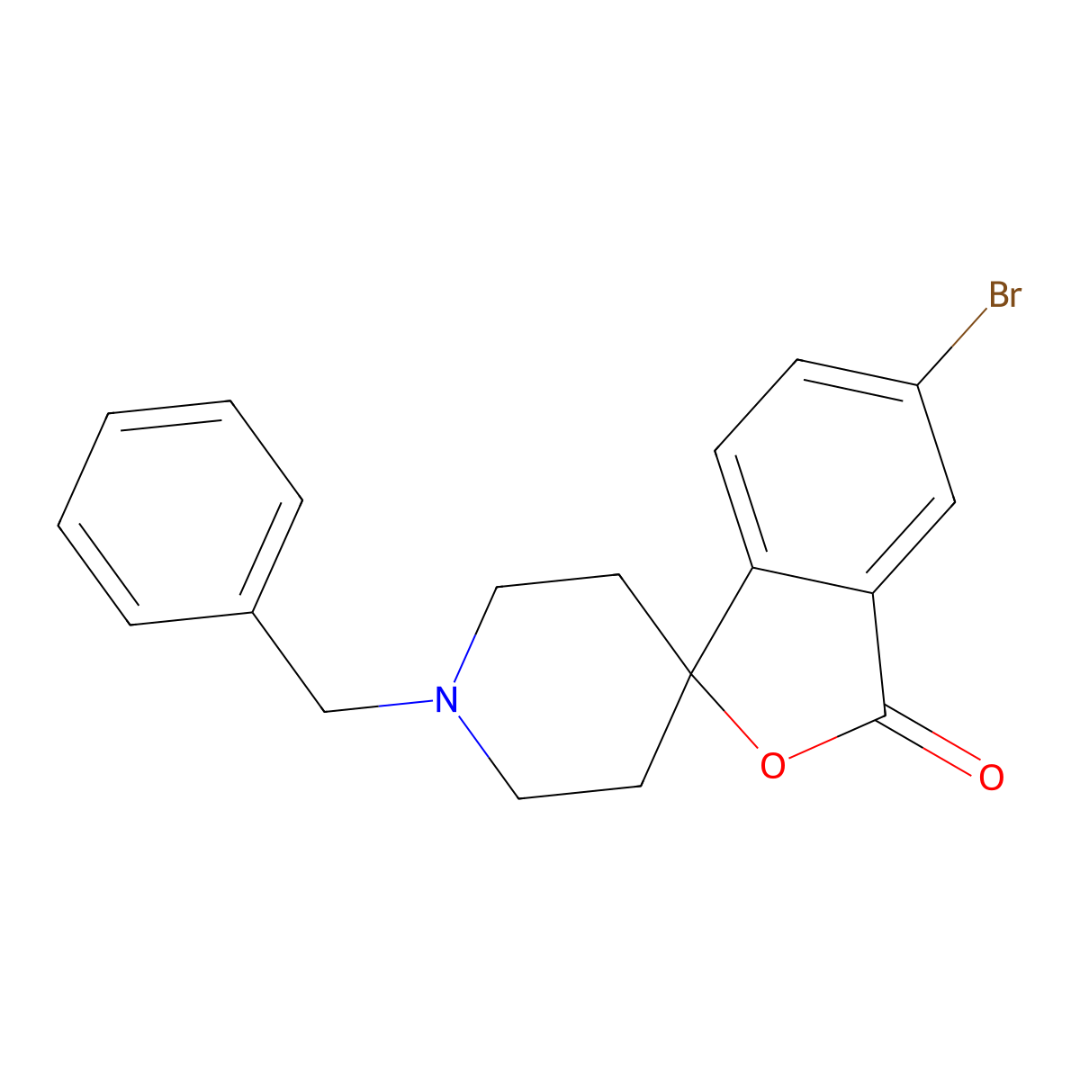 1'-benzyl-5-bromo-3H-spiro[isobenzofuran-1,4'-piperidin]-3-one molecular structure, CAS 1399183-27-7